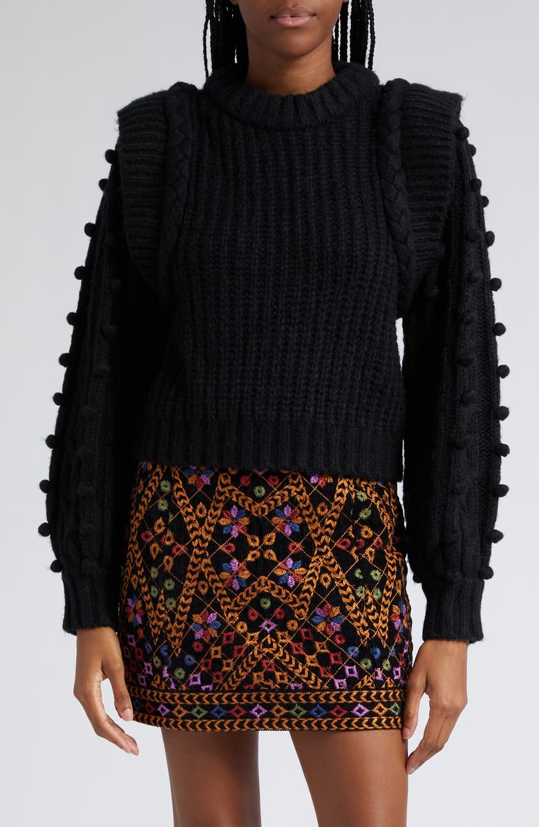 FARM Rio Floral Embroidered Corduroy Miniskirt, Main, color, 