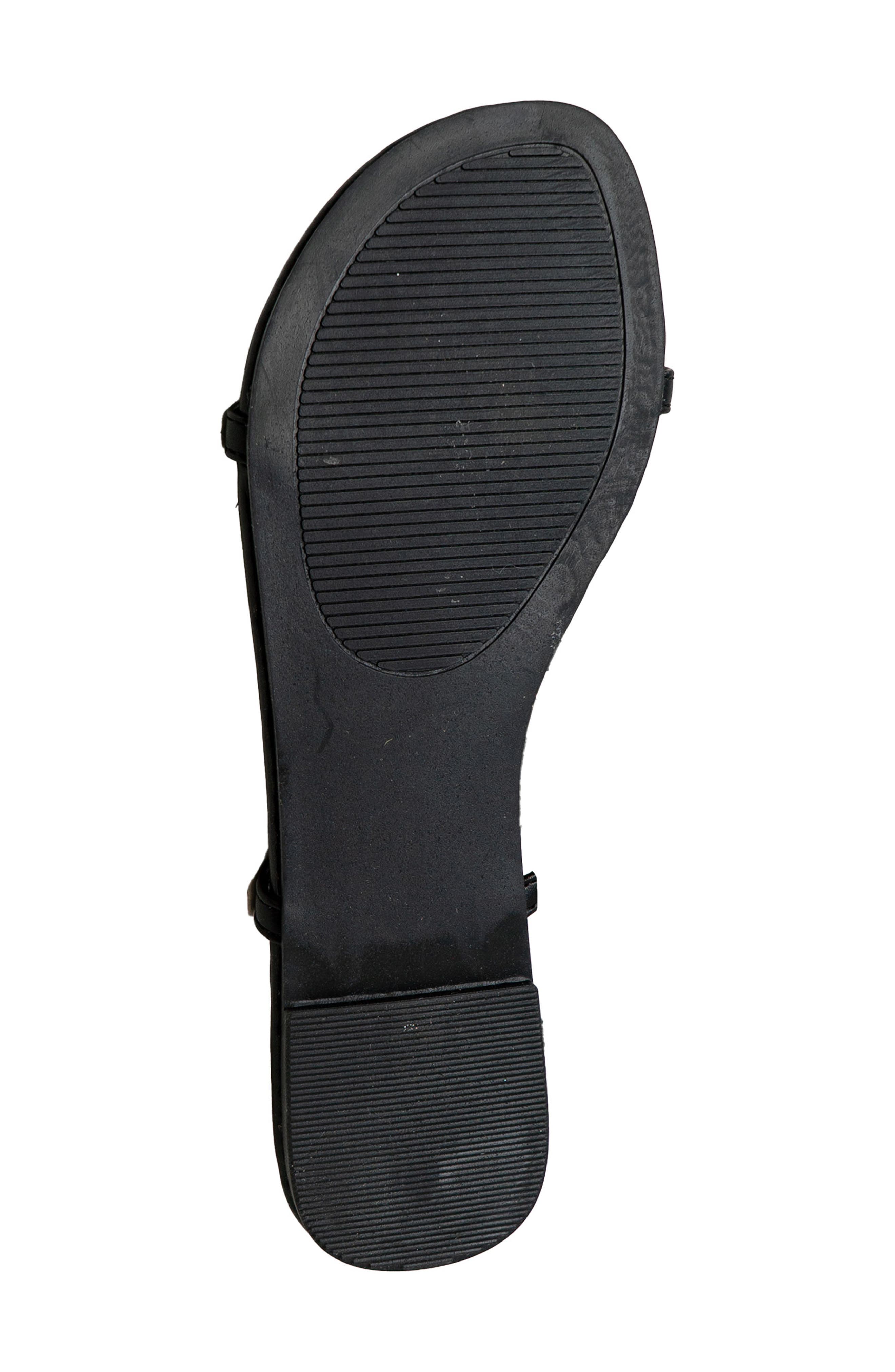 CHASE AND CHLOE Ankle Strap Flat Sandal, Alternate, color, Black