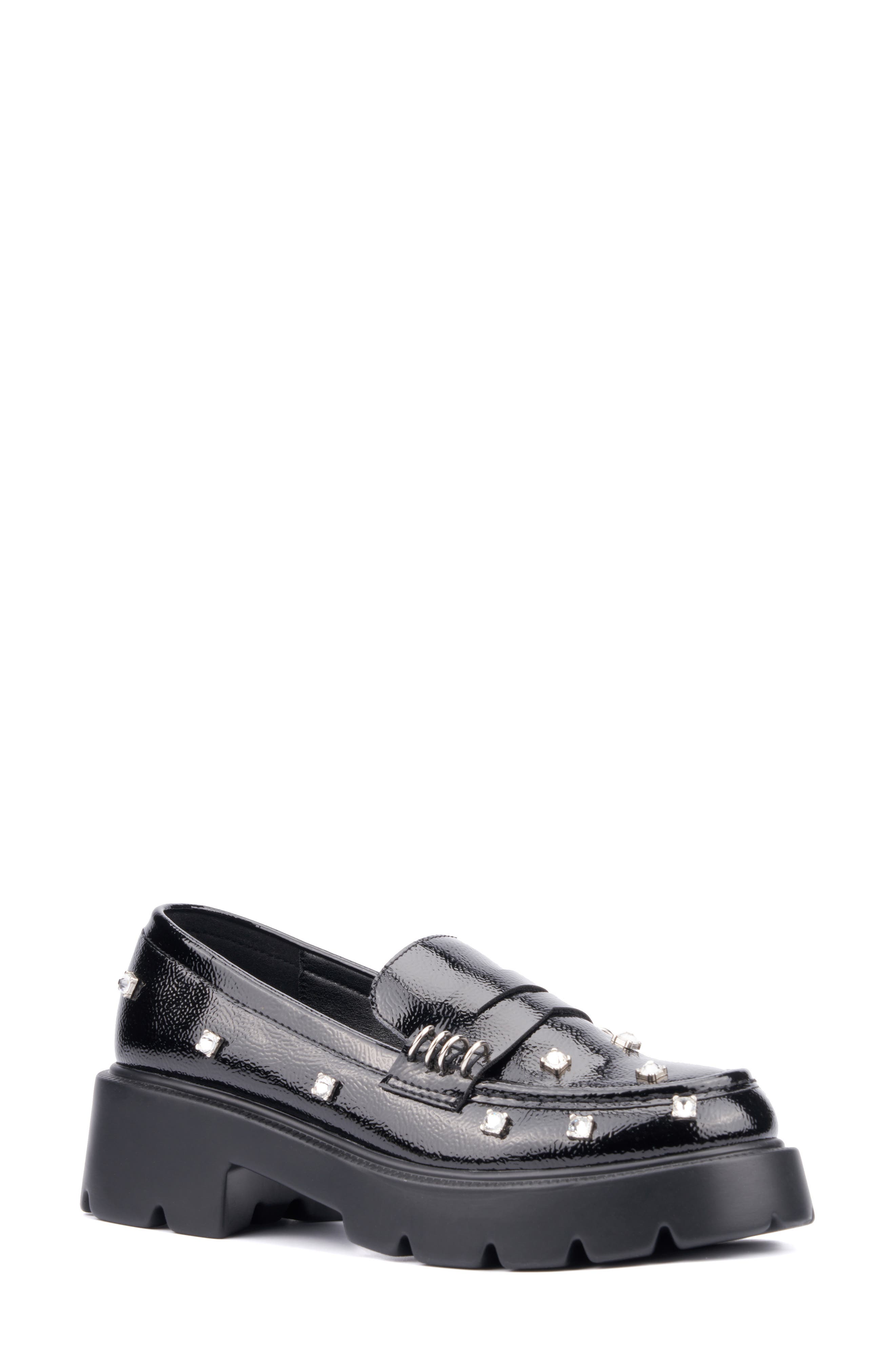 OLIVIA MILLER Luscious Crystal Embellished Penny Loafer