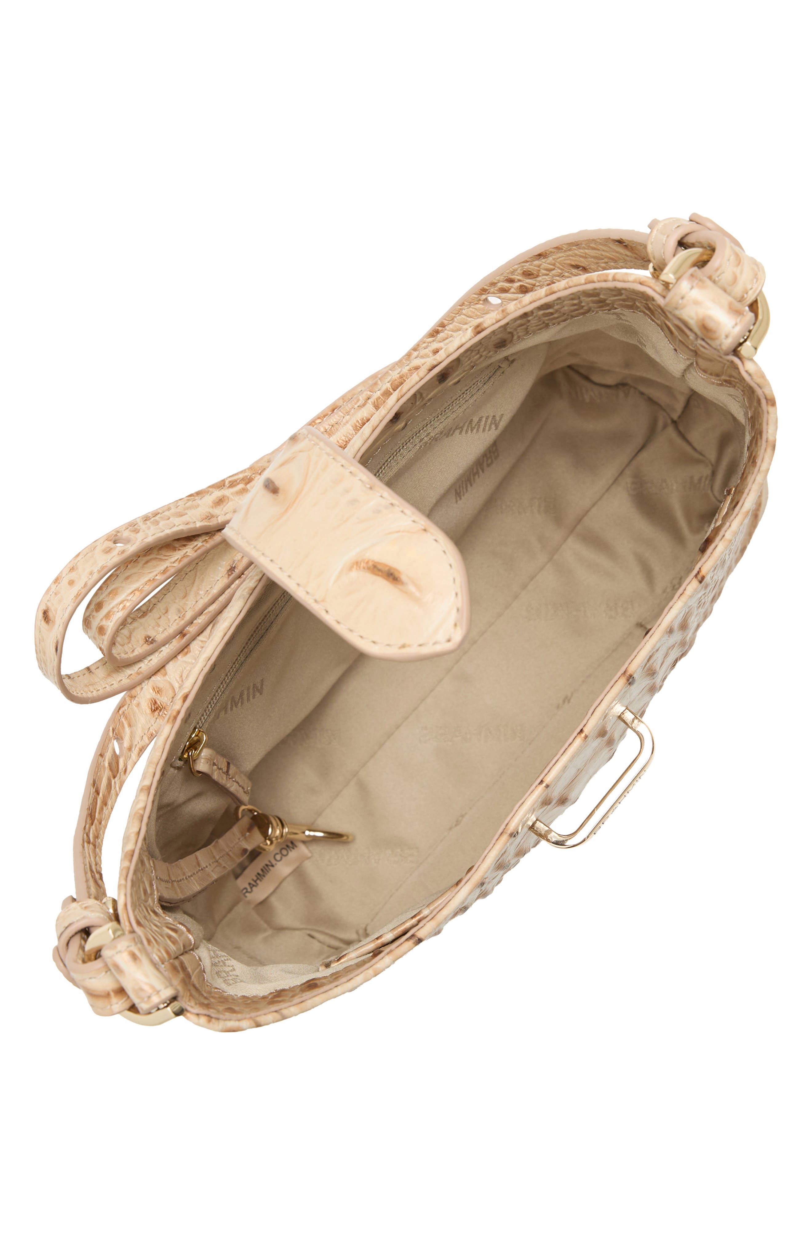 Small Gwynne Croc Embossed Leather Crossbody Bag, Alternate, color, SANDSTORM