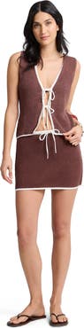 Onia Knit Tie V-Neck Front Tank Top