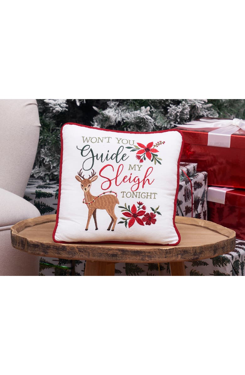 C&F Home Guide My Sleigh Small Christmas Accent Pillow, 10" x 10", Alternate, color, Brown