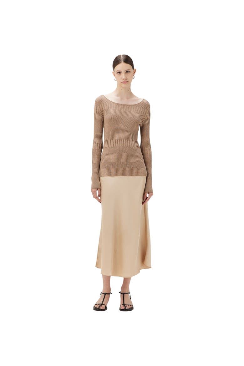 Ribbed Cotton Silk Cashmere Blend Sweater, Alternate, color, timber wolf
