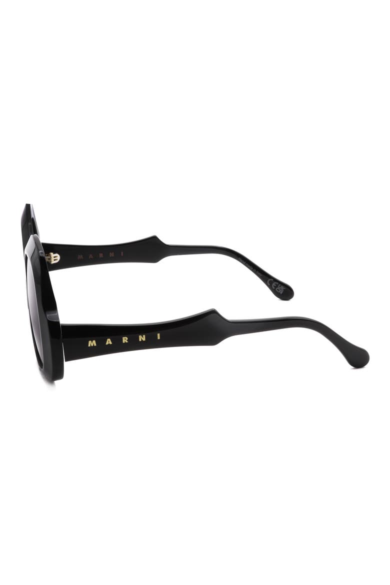 54mm Round Sunglasses, Alternate, color, BLACK / DARK GREY