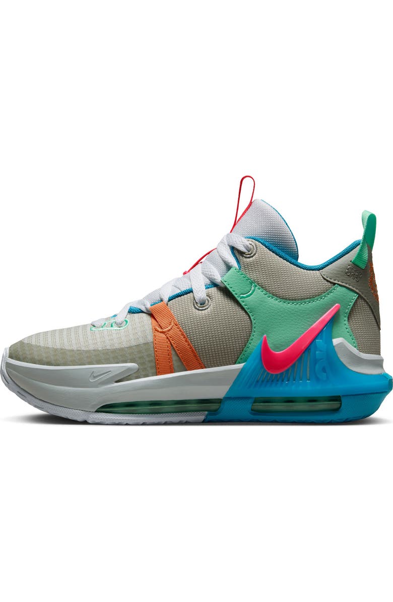 Nike Kids' LeBron Witness 7 Basketball Shoe, Alternate, color, 003 Gryfog/Hyprpk