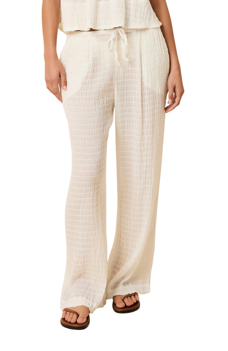 Solid & Striped The Ashling Textured Semisheer Cover-Up Pants, Main, color, 