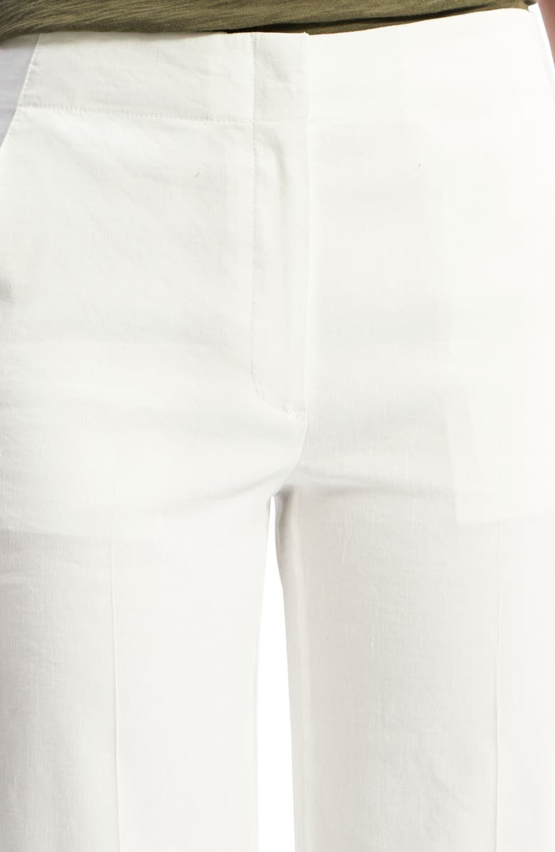 Theory Clean Terena Crop Wide Leg Linen Blend Pants, Alternate, color, White
