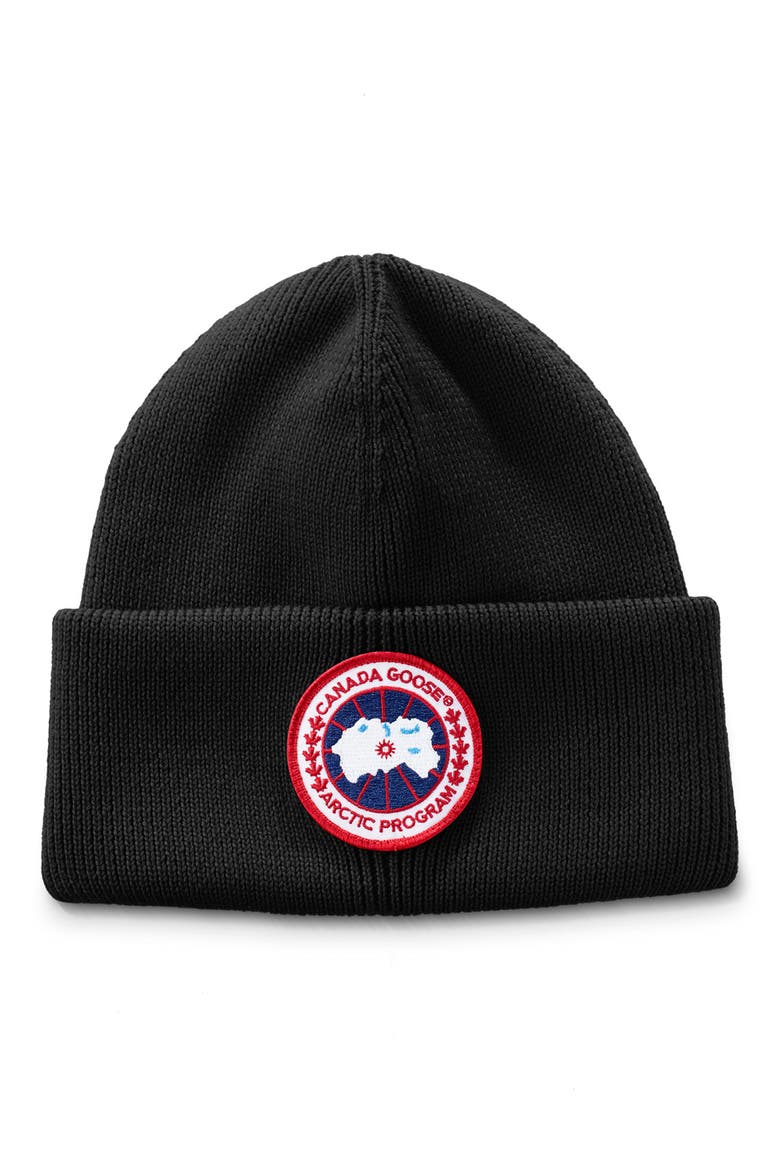 Arctic Disc Merino Wool Toque Beanie, Main, color, BLACK