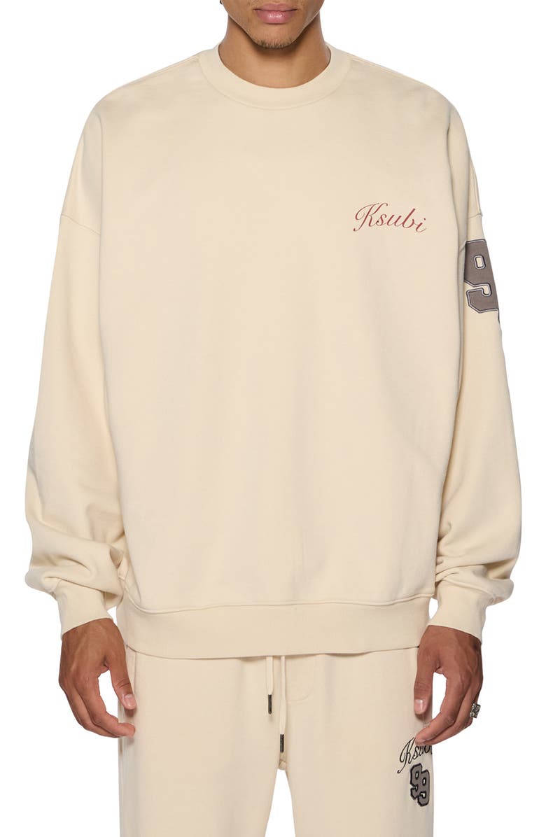 Ksubi Oversize Playoff Ekcess Embroidered Graphic Sweatshirt, Main, color, 
