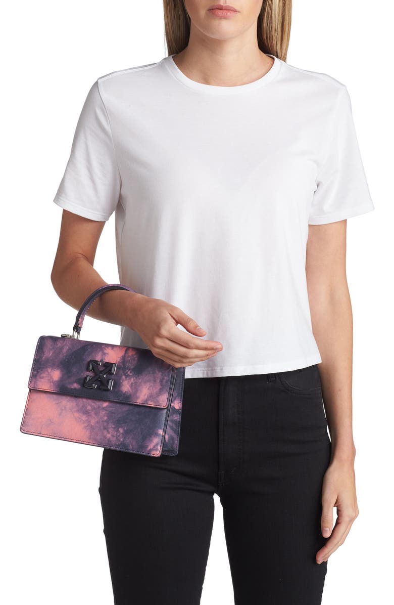 Off-White Jitney Logo Leather Handbag, Alternate, color,