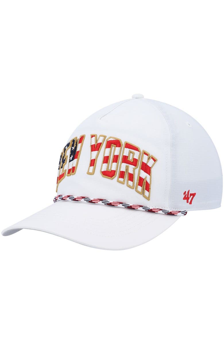 '47 Men's '47 White New York Giants Hitch Stars and Stripes Trucker Adjustable Hat, Main, color, 