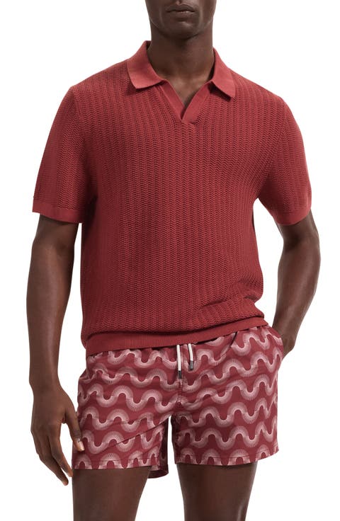 Pointelle Stitch Cotton & Silk Polo Sweater
