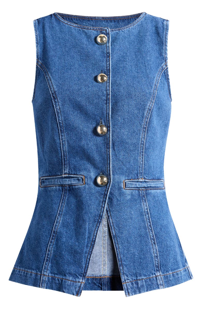 Reformation Ophelia Sleeveless Denim Top, Alternate, color, 