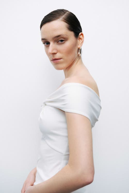 Shop Nocturne Twist Detail Blouse In Ivory