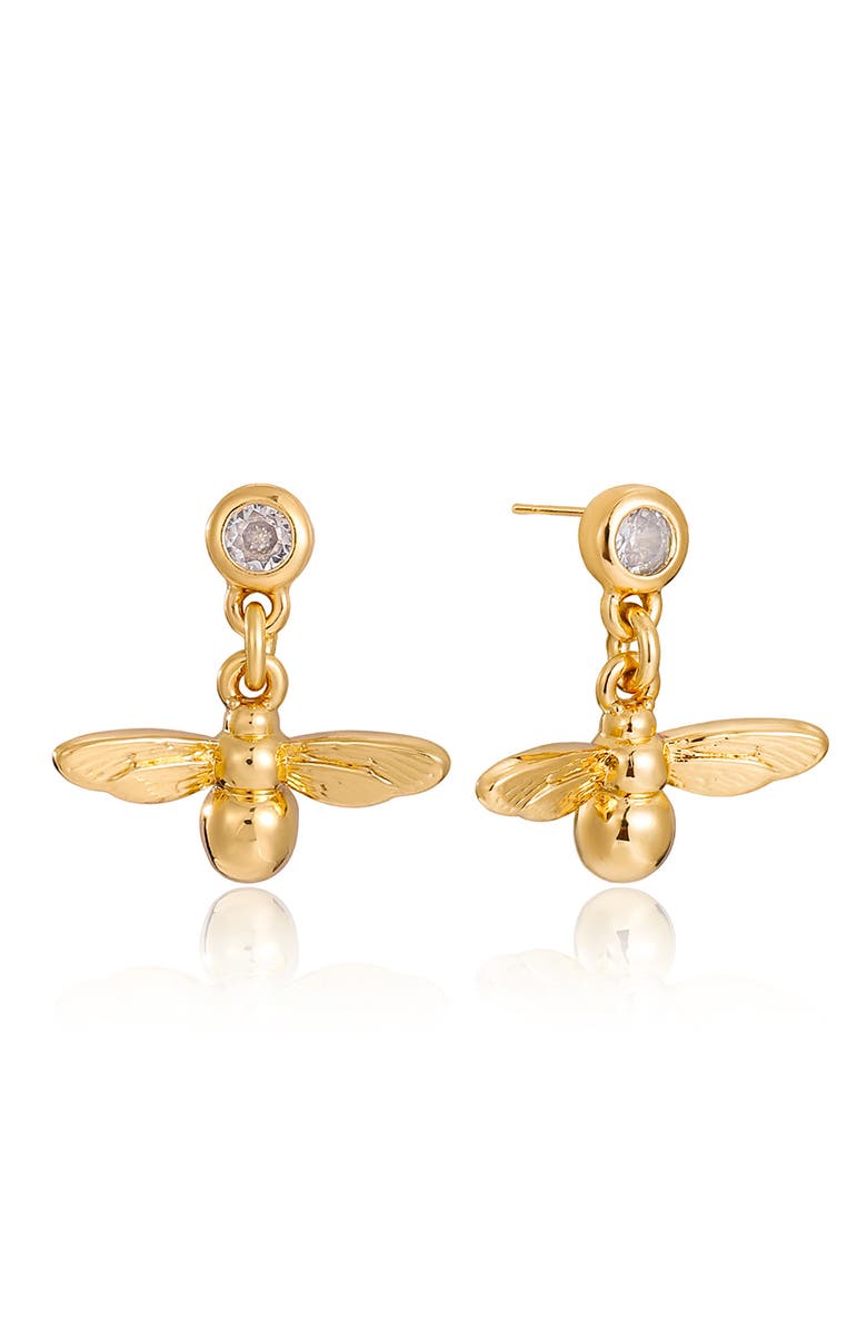 LA MENO Bee Bloom Drop Earrings, Main, color, Gold