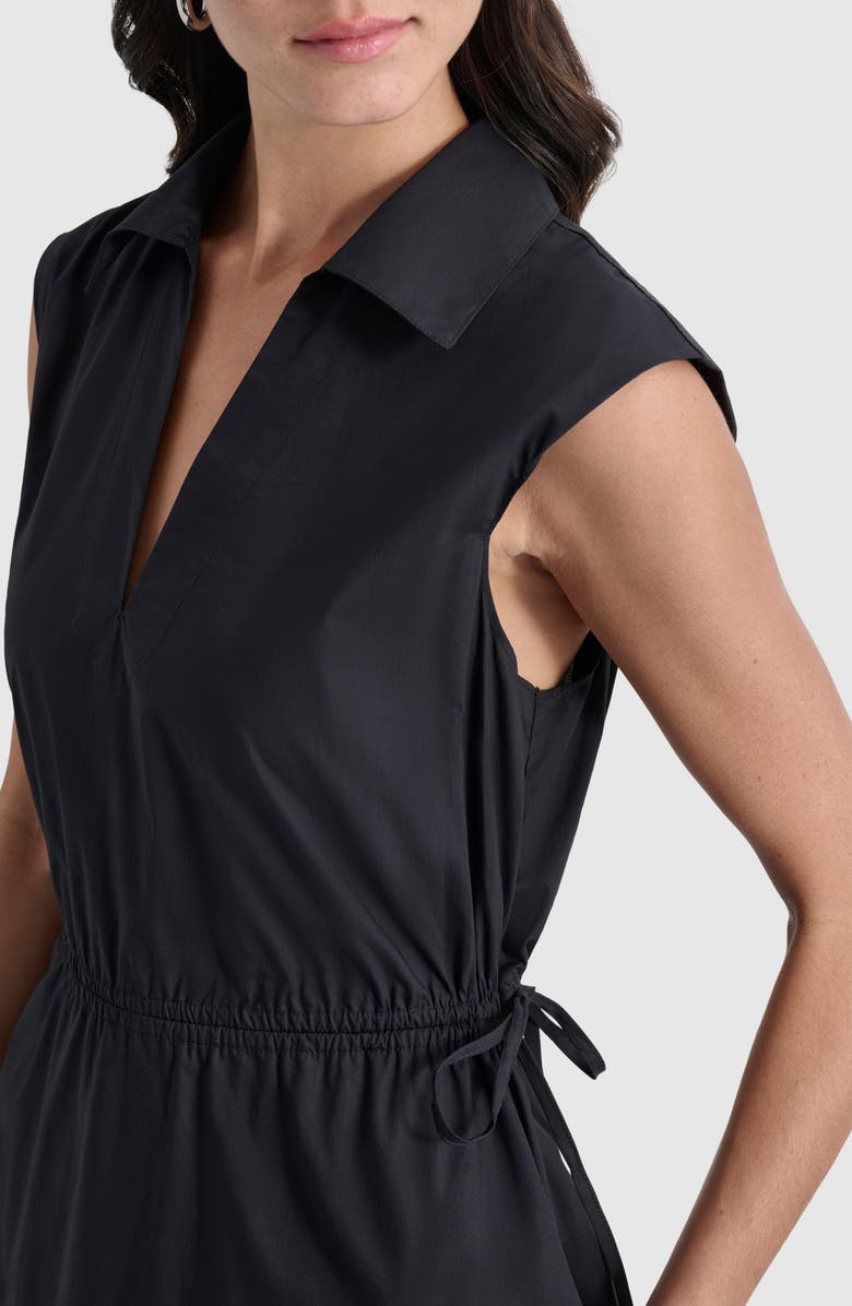 DKNY Jeans Cutout Back Cotton Poplin Maxi Dress, Alternate, color, Black