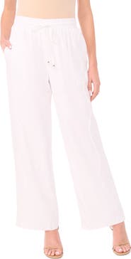 CeCe Drawstring Linen Blend Pants