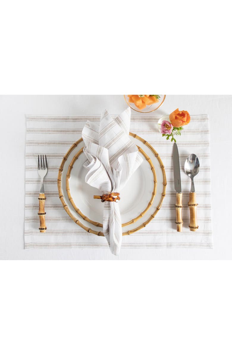 Solino Home Linen Placemats - Capri Ticking Stripe, 14" x 19" Inch, Alternate, color, 