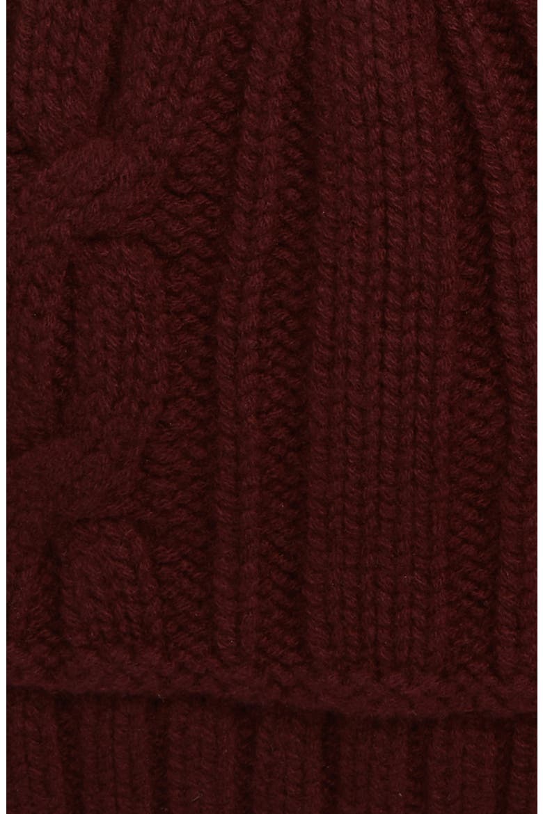 Cabled Merino Wool Toque Beanie, Alternate, color, ELDERBERRRY