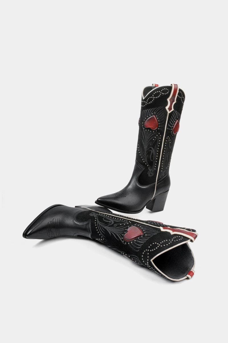 Women's Leather Boots Fiore, Alternate, color, Black