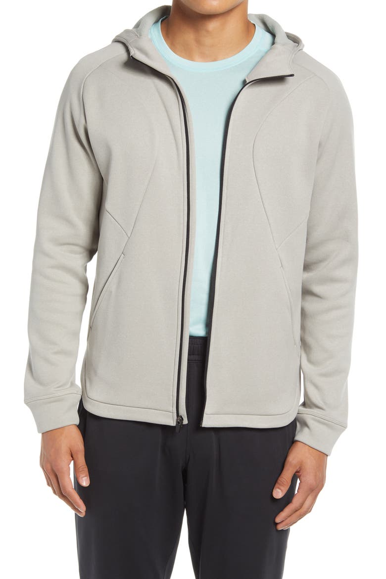 Men's Training Day Hooded Fleece Jacket, Main, color, GREY PORPOISE