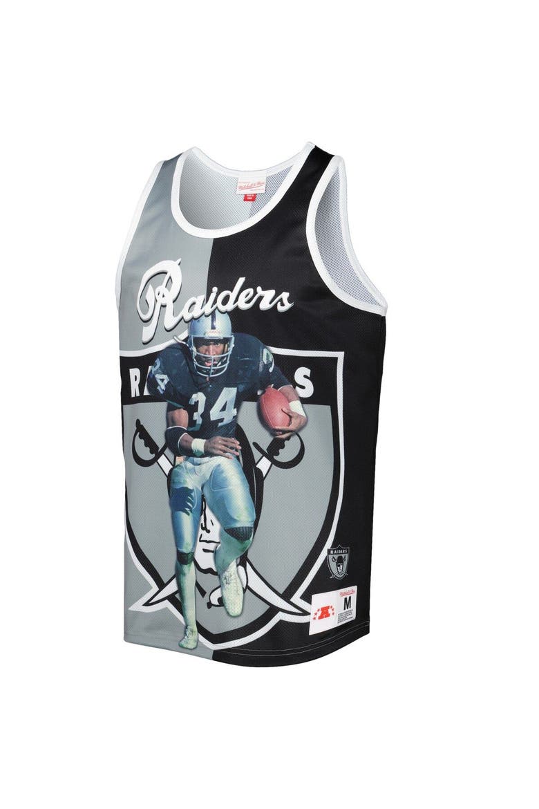 Men's Mitchell & Ness Bo Jackson Black/Silver Las Vegas Raiders Retired Player Graphic Tank Top, Alternate, color, Black