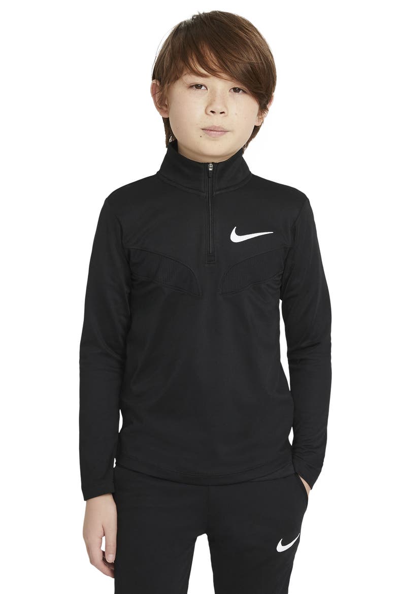 Sport Kids' Long Sleeve Training Top, Main, color, BLACK/ BLACK/ WHITE