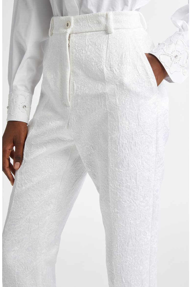 Brocade Skinny Pants, Alternate, color, W0800 BIANCO OTTICO