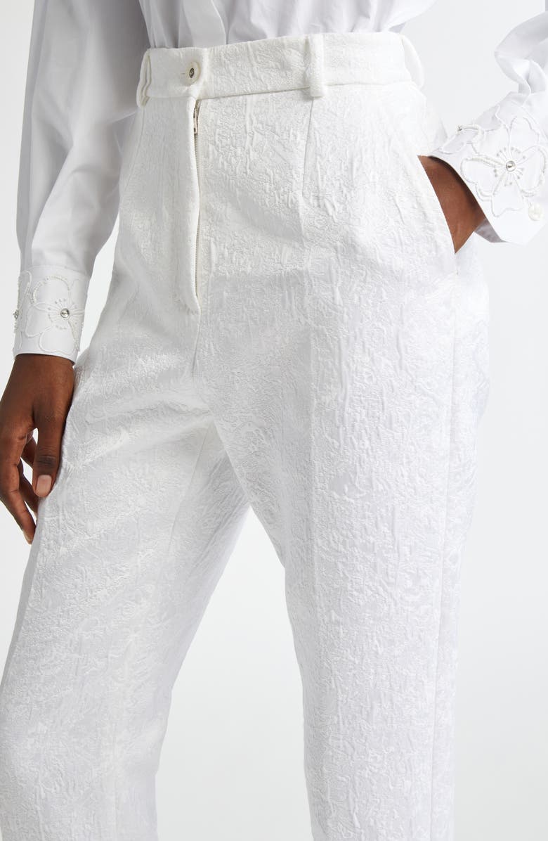 Dolce&Gabbana Brocade Skinny Pants, Alternate, color, W0800 Bianco Ottico