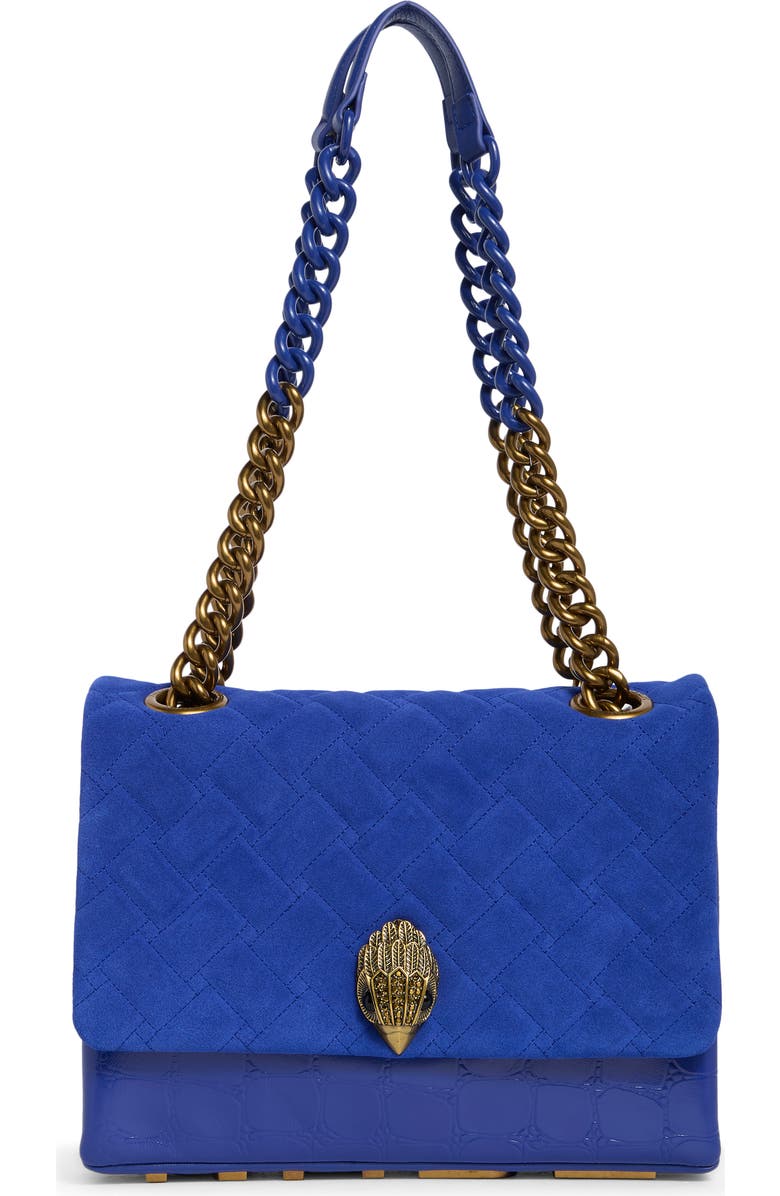 Kurt Geiger London Large Kensington Leather Shoulder Bag, Main, color, Blue