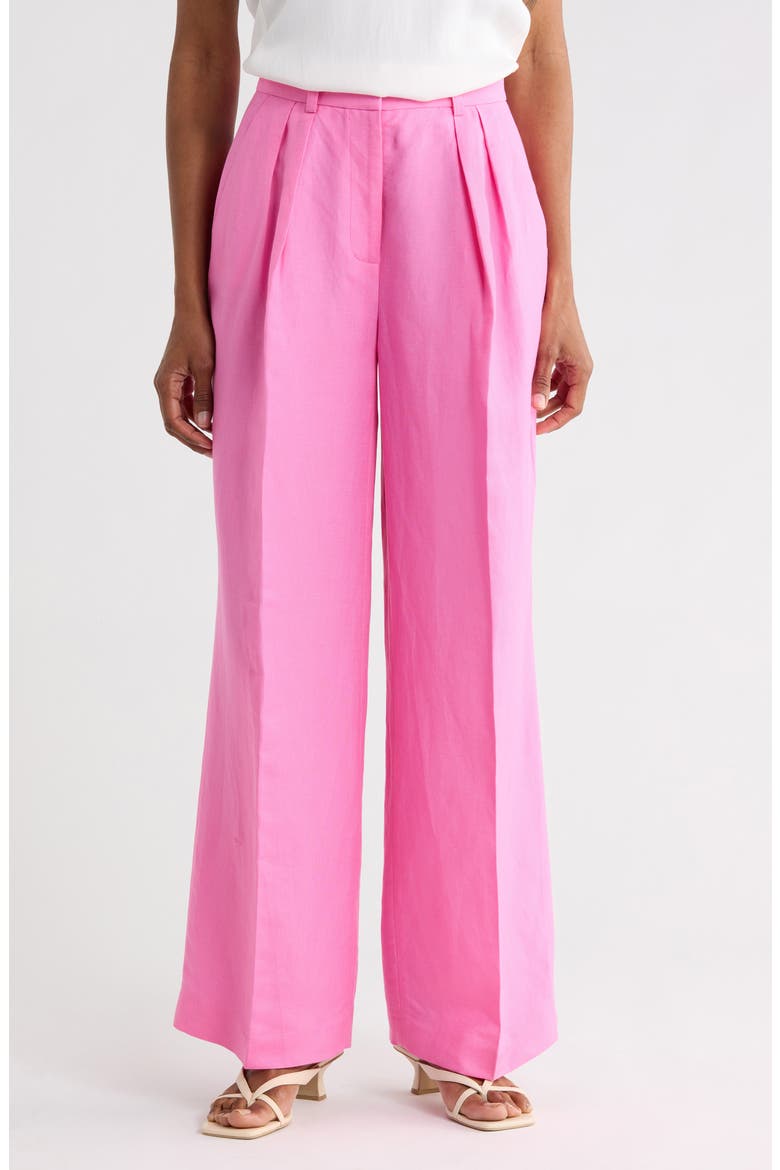 Linen Blend Wide Leg Pants, Main, color, POP PINK
