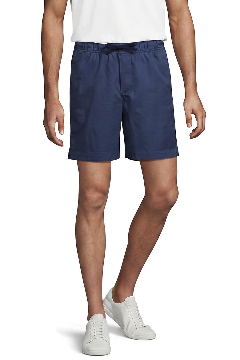 7" Lightweight Twill Pull On Deck Short, Main, color, Nightfall Blue