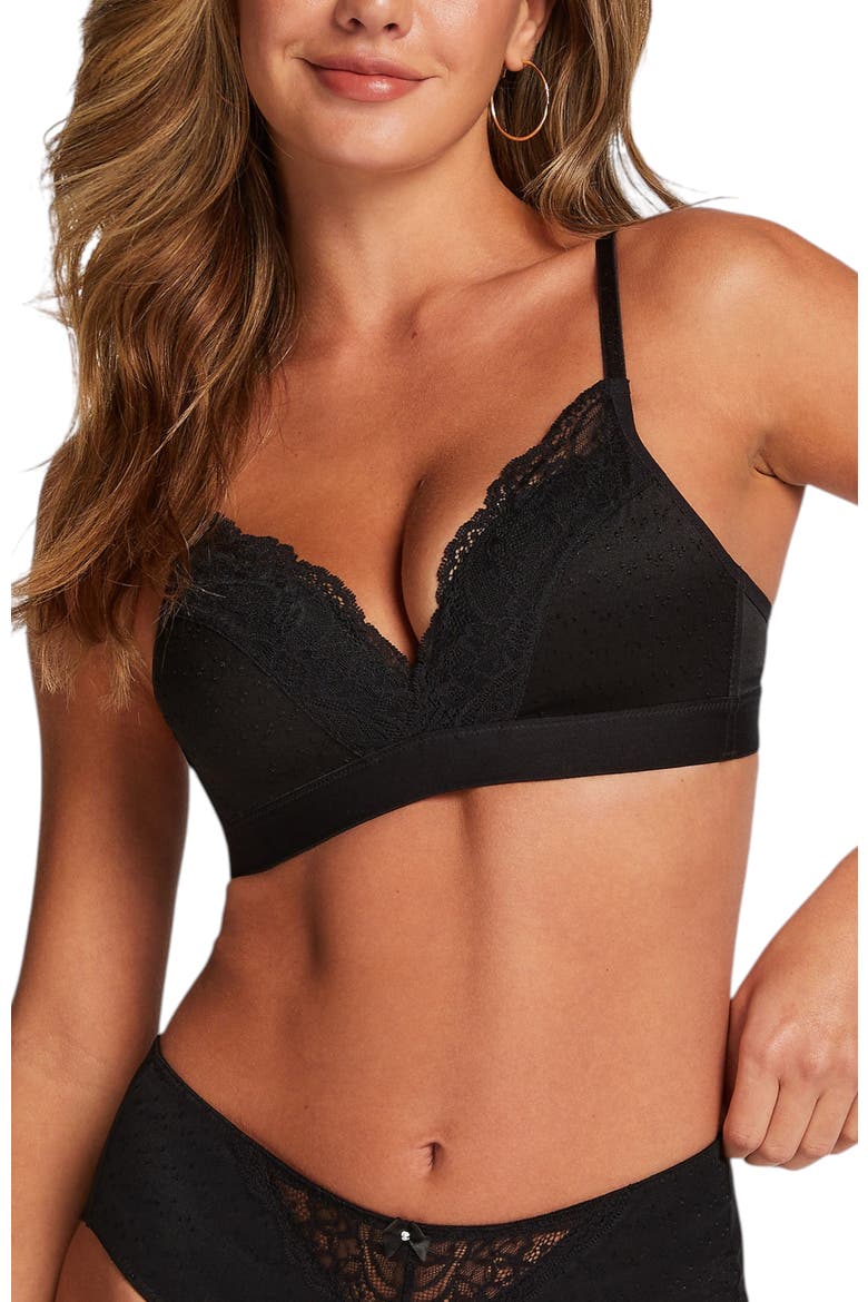 Sophie Padded Non-Underwired Bra, Main, color, Caviar