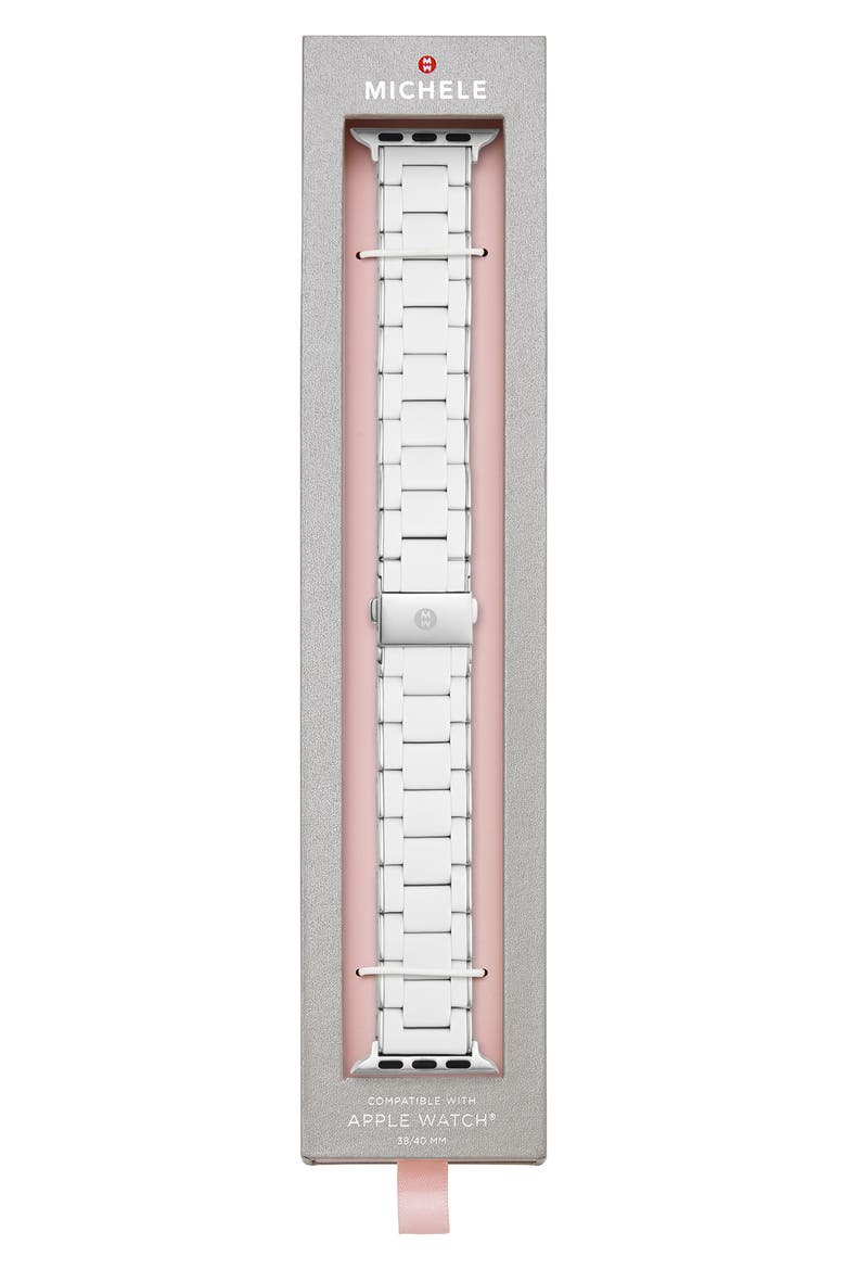 Wrapped Silicone Apple Watch® Bracelet Watchband, Alternate, color, WHITE
