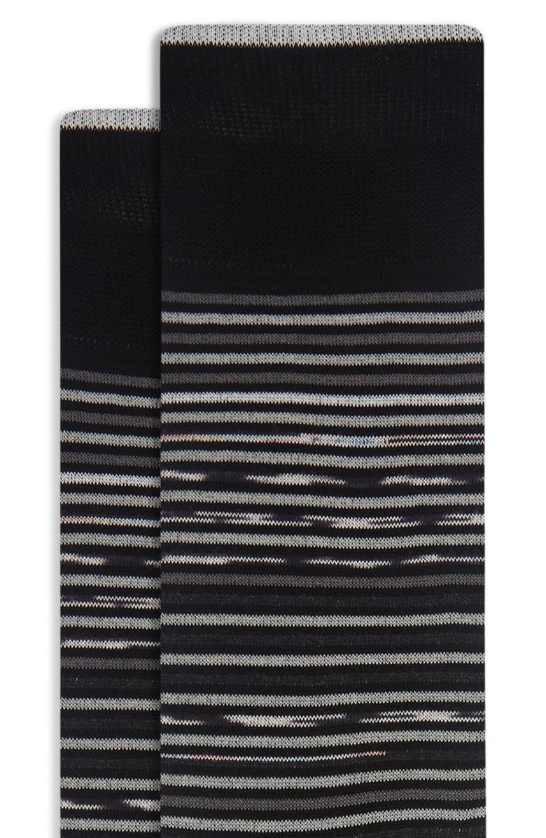 Bugatchi Stripe Mercerized Cotton Blend Dress Socks, Alternate, color, 