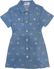 Lola + The Boys Shimmer Bows Denim Dress