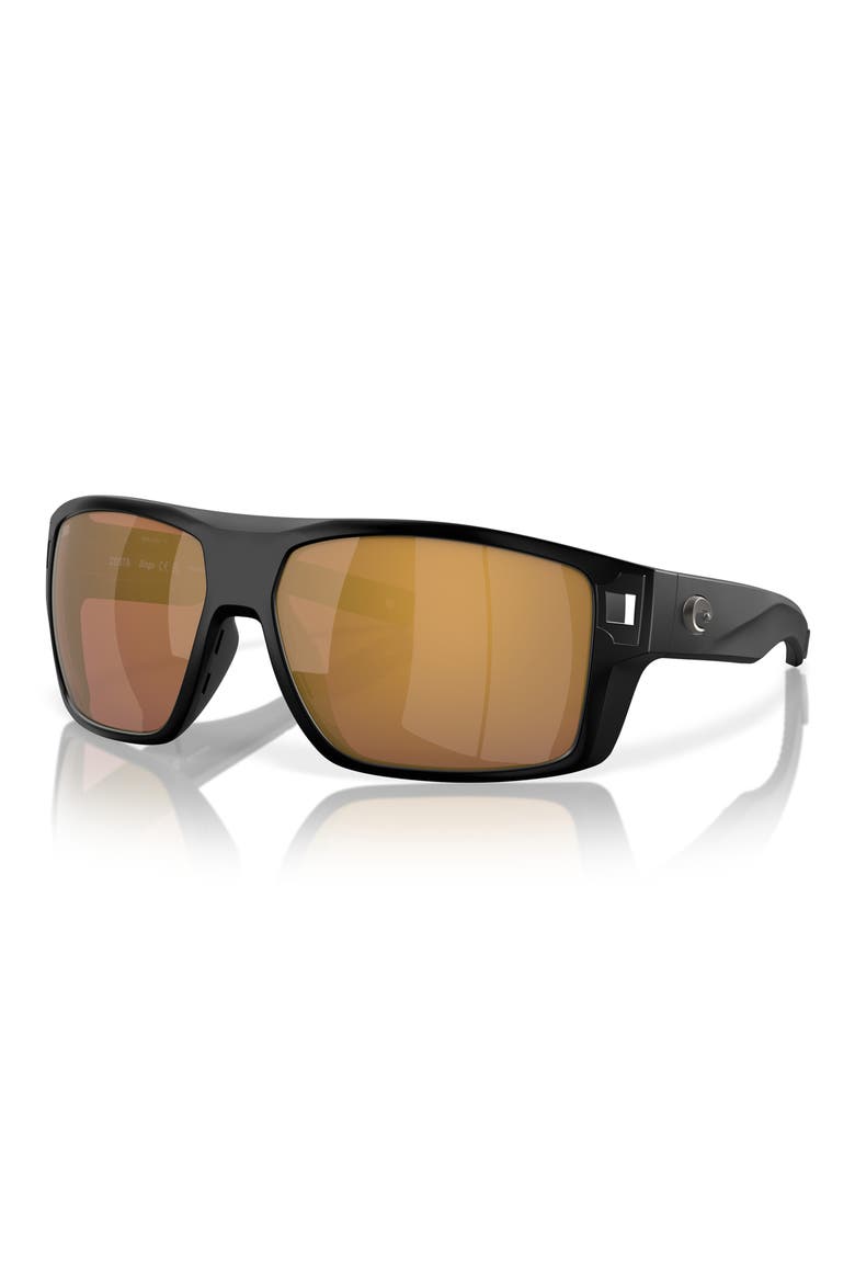 62mm Square Sunglasses, Alternate, color, MATTE BLACK/ GOLD MIRROR