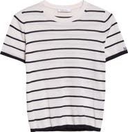 Max Mara Pavetta Stripe Short Sleeve Cashmere & Silk Sweater