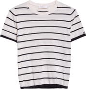 Max Mara Pavetta Stripe Short Sleeve Cashmere & Silk Sweater