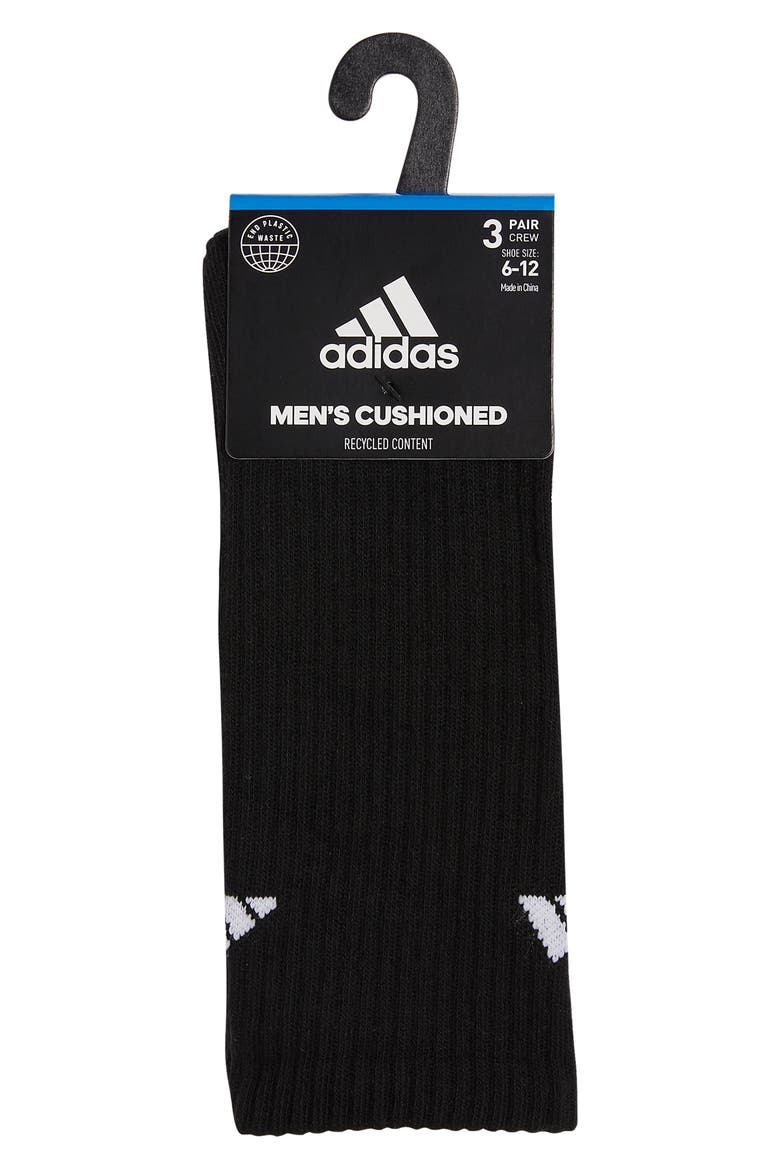 Cushioned 3.0 3-Pack Crew Socks, Alternate, color, BLACK