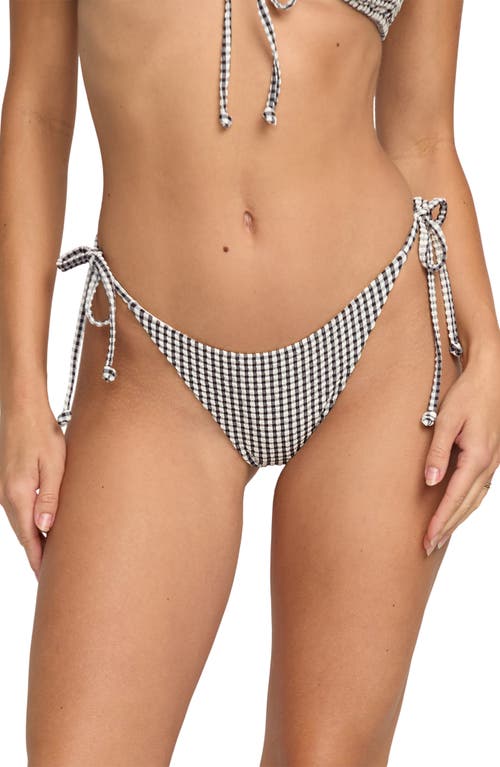 Billabong Wave Check Side Tie Tanga Bikini Bottoms In Multi