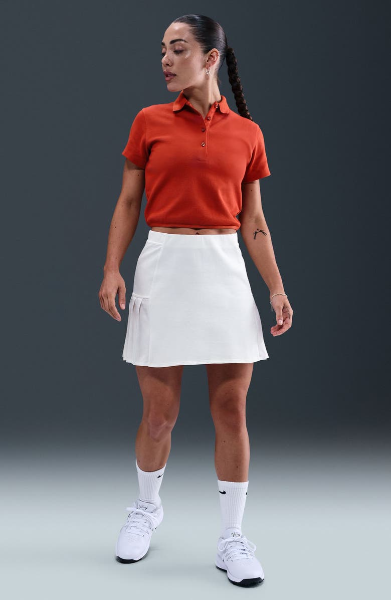 Nike Crop Cotton Blend Golf Polo, Alternate, color, Dragon Red/ Sail