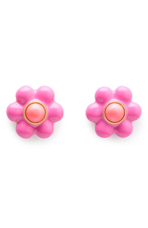 petal puff stud earrings