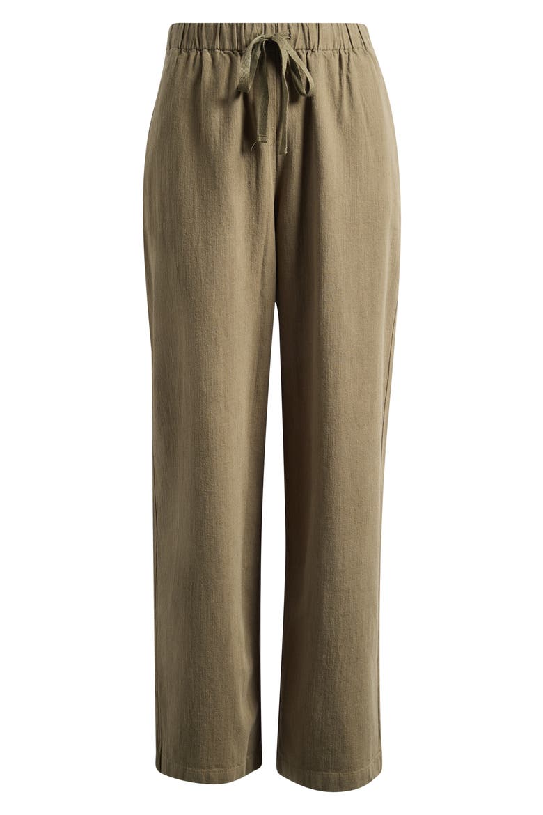 Organic Cotton & Organic Linen Straight Leg Pants, Alternate, color, OLIVE