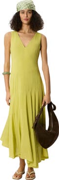 Whistles V-Neck Tiered Sleeveless Midi Dress