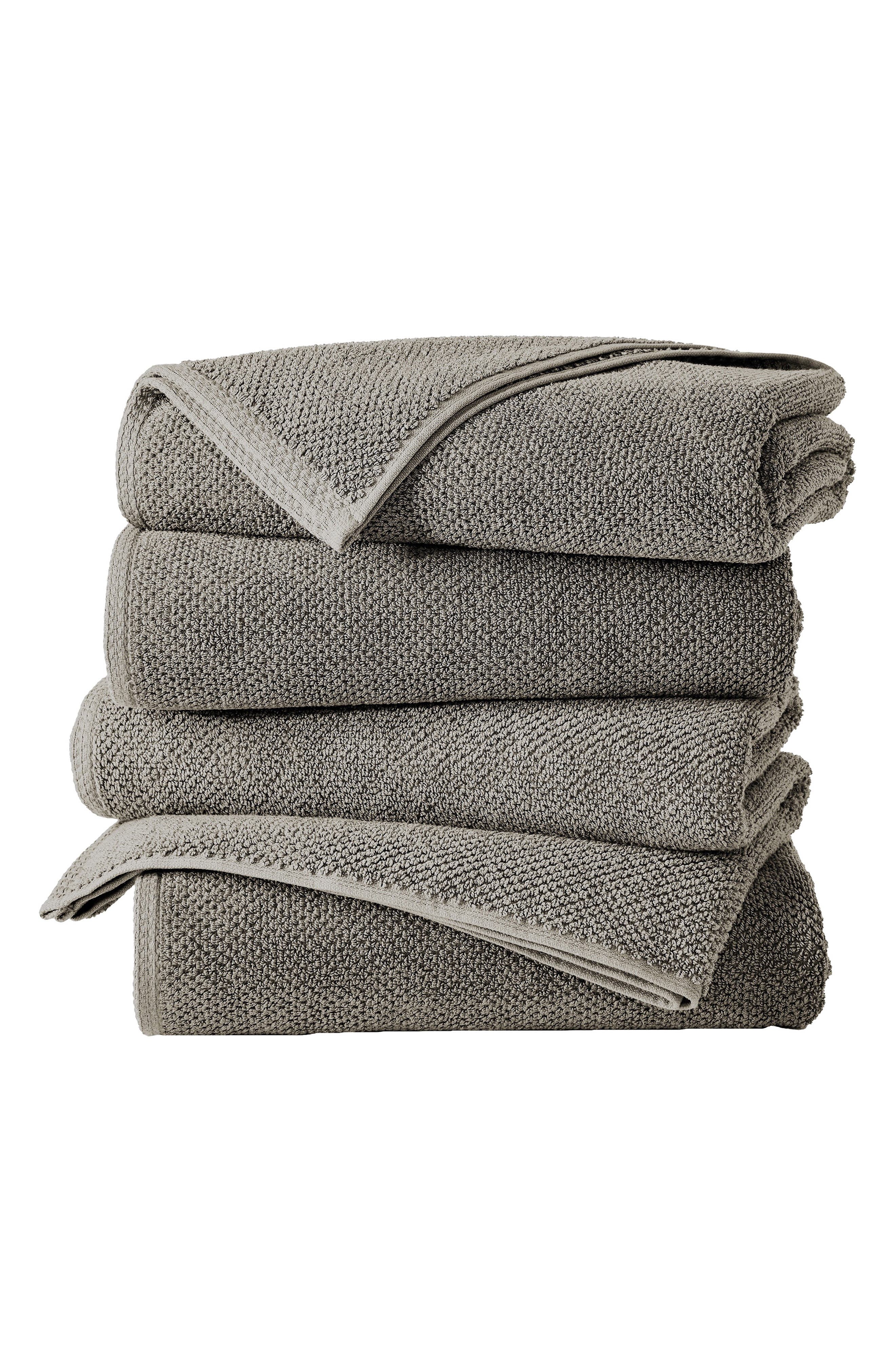 Woven & Weft Cotton 4-Pack Textured Bath Towels