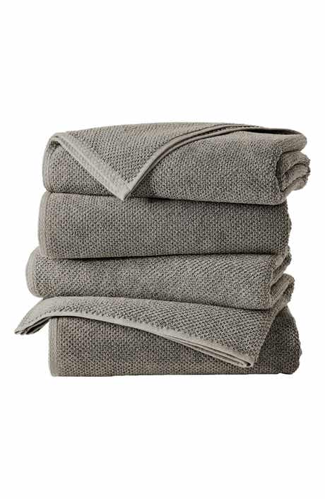 Woven & Weft Cotton 4-Pack Textured Bath Towels