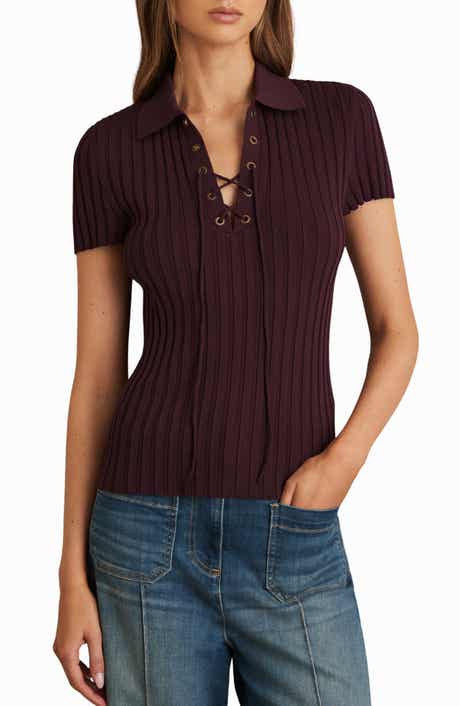 Reiss Poppy Lace-Up Polo Sweater