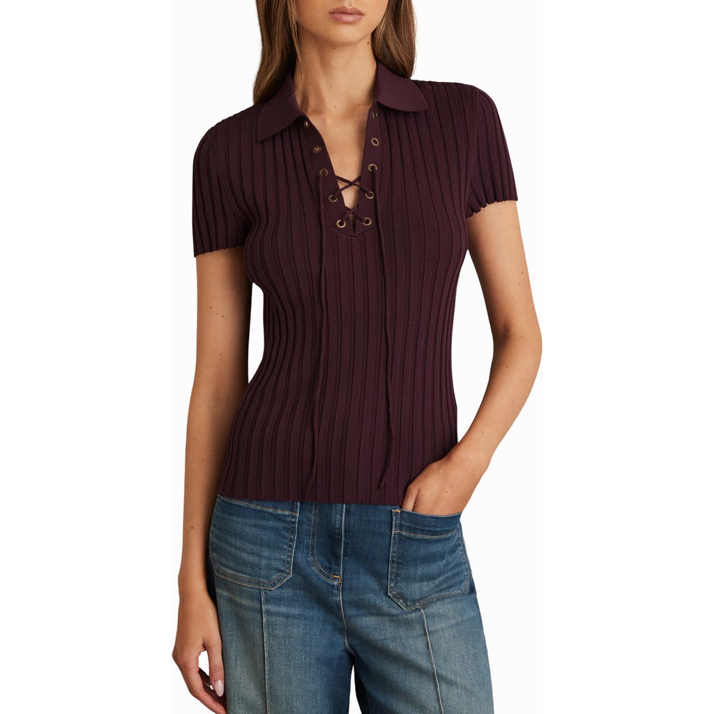Reiss Poppy Lace-up Polo Sweater