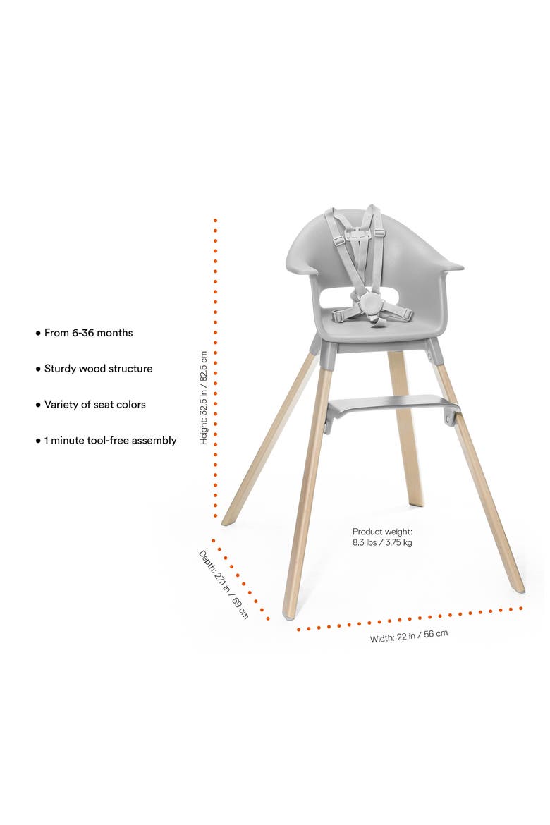 Clikk Highchair, Alternate, color, FJORD BLUE